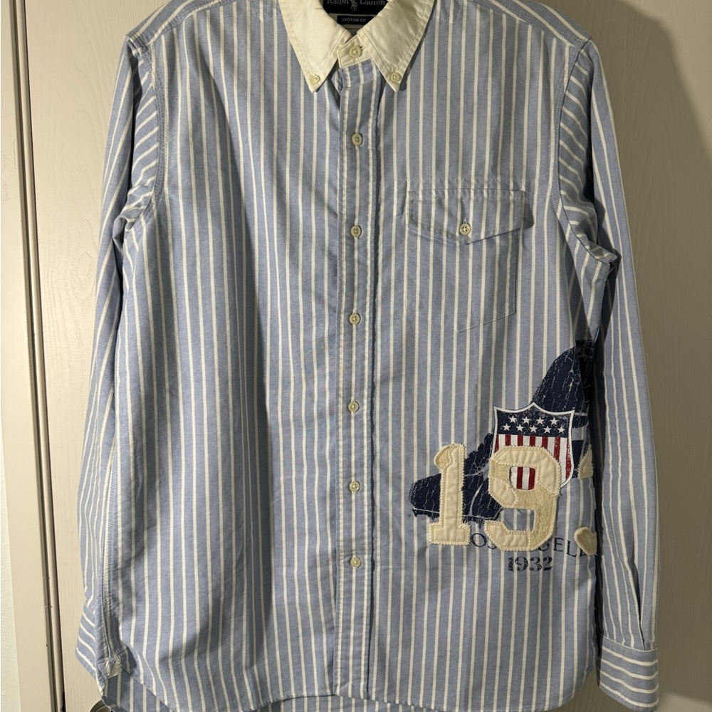Polo Ralph Lauren Blue and White Striped Shirt